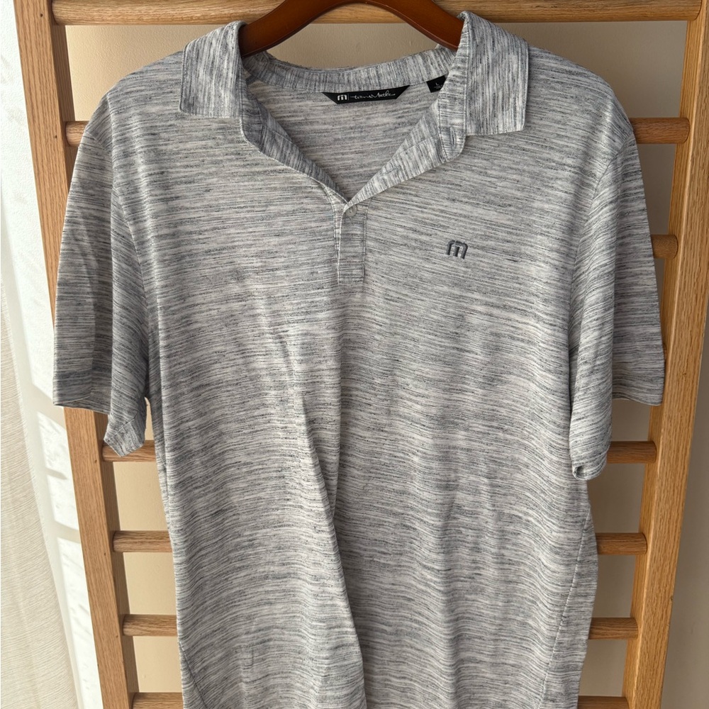 Travis Mathew Heathered Gray Polo Shirt